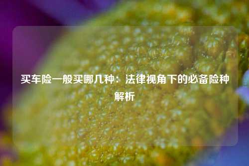 买车险一般买哪几种：法律视角下的必备险种解析