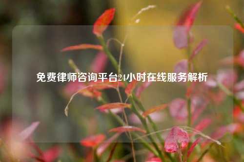 免费律师咨询平台24小时在线服务解析