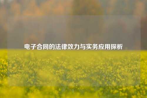 电子合同的法律效力与实务应用探析