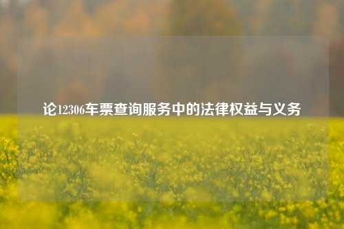 论12306车票查询服务中的法律权益与义务
